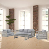 Aura 4 Piece Outdoor Patio Wicker Rattan Set - BUILDMYPLACE