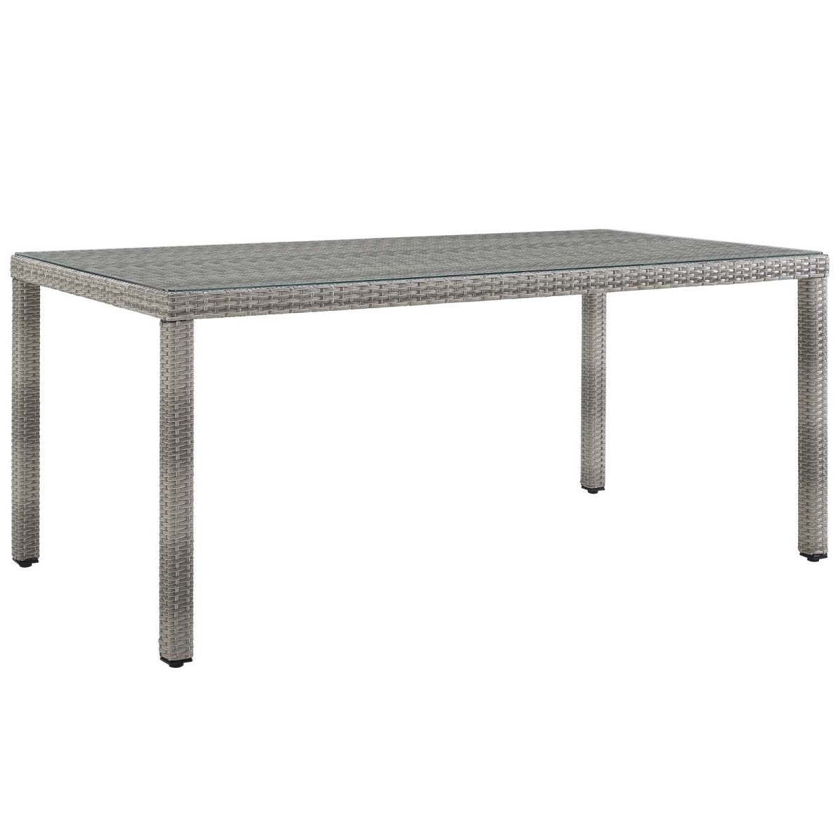 Aura 68 Inch Outdoor Patio Wicker Rattan Dining Table - BUILDMYPLACE