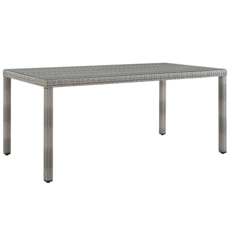 Aura 68 Inch Outdoor Patio Wicker Rattan Dining Table - BUILDMYPLACE