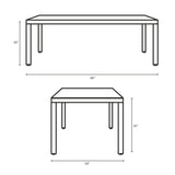 Aura 68 Inch Outdoor Patio Wicker Rattan Dining Table - BUILDMYPLACE