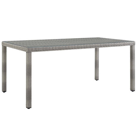 Aura 68 Inch Outdoor Patio Wicker Rattan Dining Table - BUILDMYPLACE