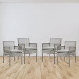 Aura Dining Armchair Outdoor Patio Wicker Rattan Set Of 4 - BUILDMYPLACE