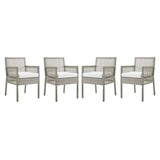 Aura Dining Armchair Outdoor Patio Wicker Rattan Set Of 4 - BUILDMYPLACE