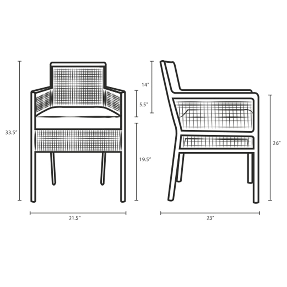 Aura Outdoor Patio Wicker Rattan Dining Armchair - BUILDMYPLACE