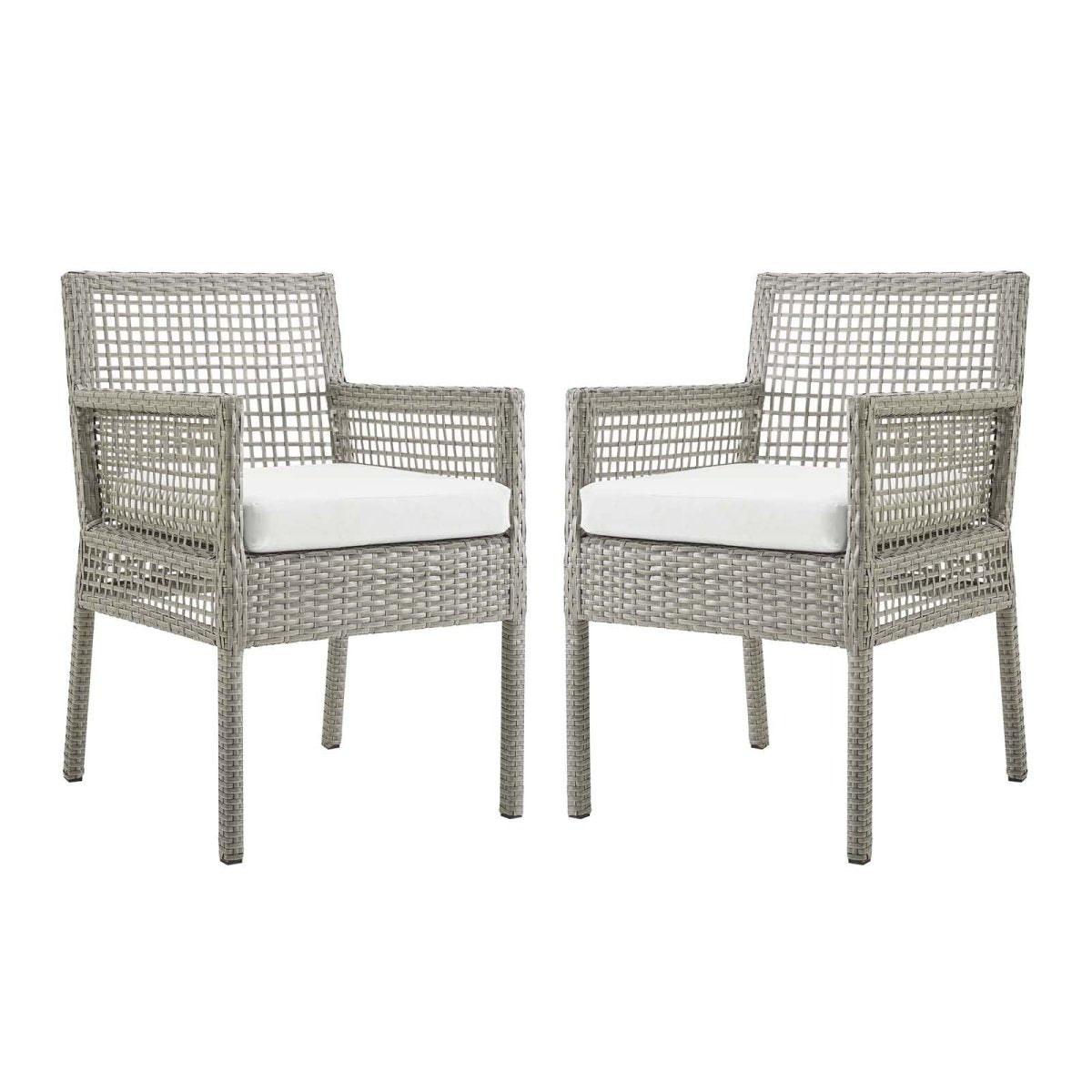 Aura Outdoor Patio Wicker Rattan Dining Armchair - BUILDMYPLACE