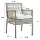 Aura Outdoor Patio Wicker Rattan Dining Armchair - BUILDMYPLACE
