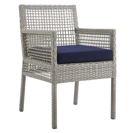 Aura Outdoor Patio Wicker Rattan Dining Armchair - BUILDMYPLACE