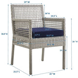 Aura Outdoor Patio Wicker Rattan Dining Armchair - BUILDMYPLACE