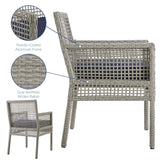 Aura Outdoor Patio Wicker Rattan Dining Armchair - BUILDMYPLACE