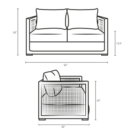 Aura Outdoor Patio Wicker Rattan Loveseat - BUILDMYPLACE