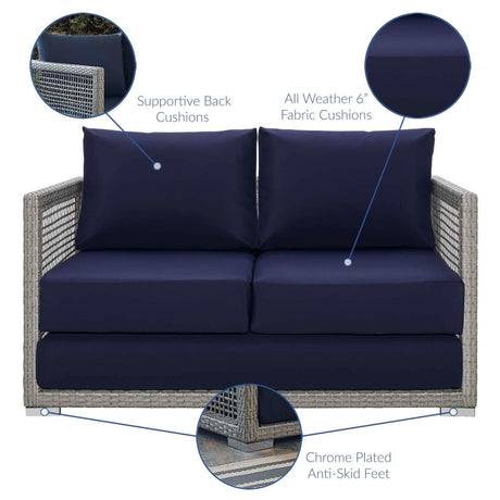 Aura Outdoor Patio Wicker Rattan Loveseat - BUILDMYPLACE