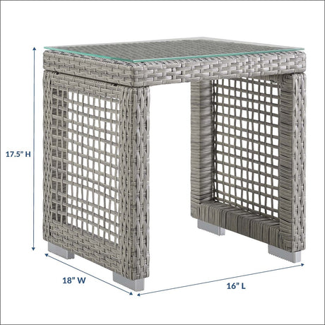 Aura Outdoor Patio Wicker Rattan Side Table - BUILDMYPLACE