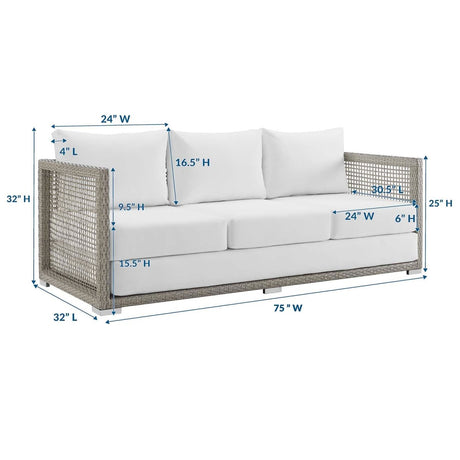Aura Outdoor Patio Wicker Rattan Sofa - BUILDMYPLACE