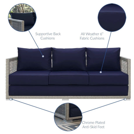 Aura Outdoor Patio Wicker Rattan Sofa - BUILDMYPLACE