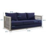 Aura Outdoor Patio Wicker Rattan Sofa - BUILDMYPLACE