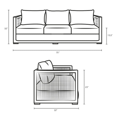 Aura Outdoor Patio Wicker Rattan Sofa - BUILDMYPLACE