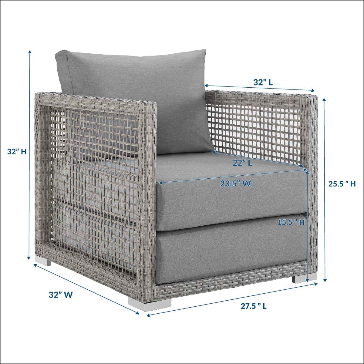 Aura Rattan Outdoor Patio Armchair - BUILDMYPLACE
