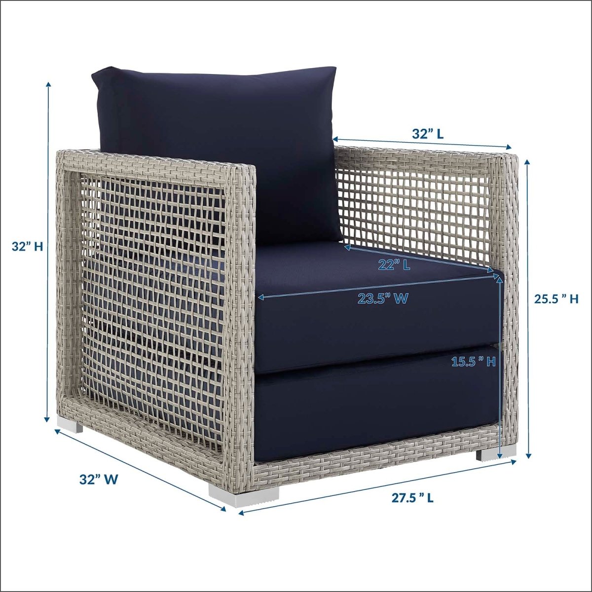Aura Rattan Outdoor Patio Armchair - BUILDMYPLACE