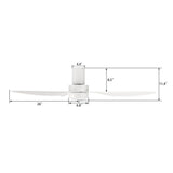 AURORA 52 inch 3 - Blade Flush Mount Smart Ceiling Fan with Remote & LED Light - LEDMyPlace