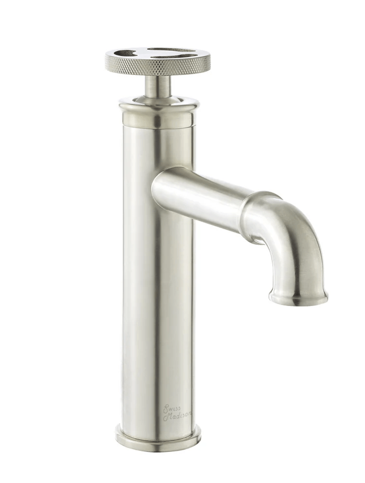 Avallon Single Hole, Single - Handle Sleek, Bathroom Faucet in Brushed Nickel - BUILDMYPLACE