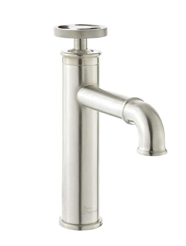 Avallon Single Hole, Single - Handle Sleek, Bathroom Faucet in Brushed Nickel - BUILDMYPLACE