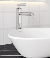 Avallon Single Hole, Single - Handle Sleek, High Arc Bathroom Faucet in Chrome - BUILDMYPLACE