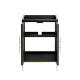 Awaken Black Freestanding Single Sink Bathroom Vanity (Sink not Included) - BUILDMYPLACE