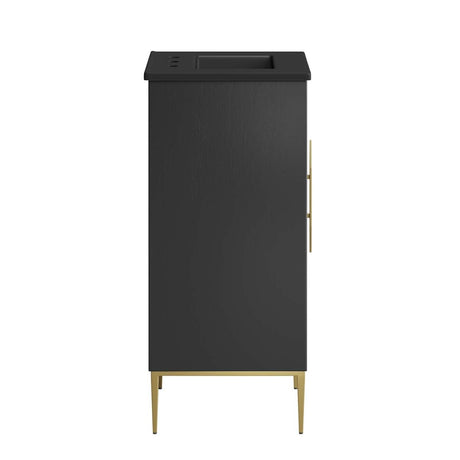 Awaken Black Freestanding Single Sink Bathroom Vanity with Ceramic Sink Top - BUILDMYPLACE