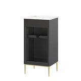 Awaken Black Freestanding Single Sink Bathroom Vanity with Ceramic Sink Top - BUILDMYPLACE