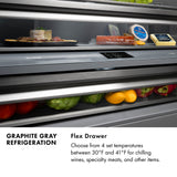 ZLINE 30 in. 16.1 cu. ft. Panel Ready Built-In Bottom Freezer Refrigerator with Water Dispenser and Ice Maker with Graphite Gray Interior (GRBIV-30)
