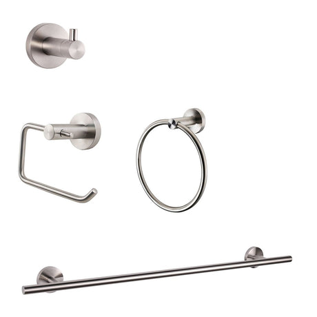 Bagno Nera 4 - Piece Bathroom Accessory Set - Satin Nickel - BUILDMYPLACE