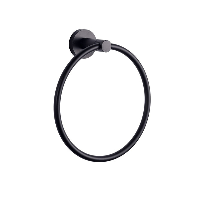 Bagno Nera Stainless Steel Towel Ring - Matte Black - BUILDMYPLACE