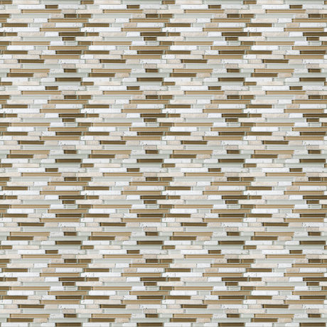 Bamboo Random Strip Glass Stone Blend Mosaic - BUILDMYPLACE