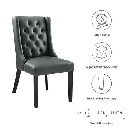 Baronet Button Tufted Vegan Leather Dining Chair - BUILDMYPLACE