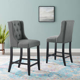 Baronet Counter Bar Stool Upholstered Fabric Set of 2 - BUILDMYPLACE