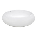 Bathroom Vessel Sink Round White Circular Above Counter Porcelain Ceramic - BUILDMYPLACE