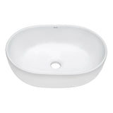 Bathroom Vessel Sink White Oval Above Counter Vanity Porcelain Ceramic - BUILDMYPLACE