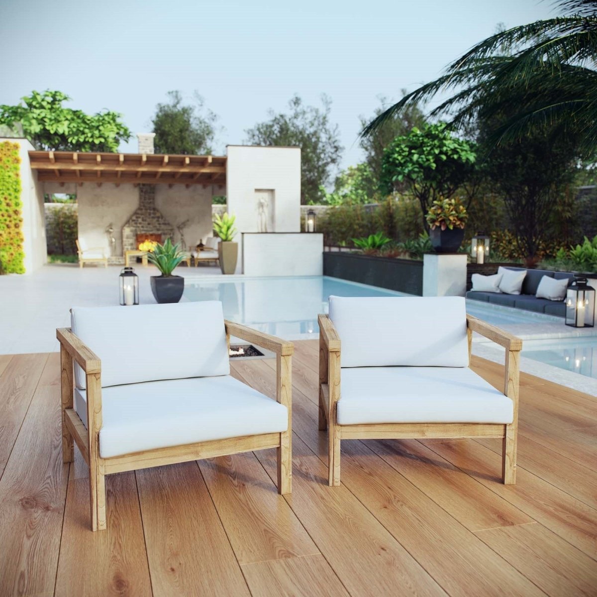 Bayport 2 Piece Outdoor Patio Teak Set - BUILDMYPLACE