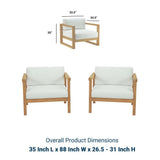 Bayport 2 Piece Outdoor Patio Teak Set - BUILDMYPLACE