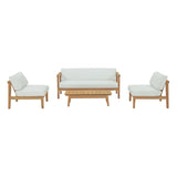 Bayport 4 Piece Armless Outdoor Patio Teak Set - BUILDMYPLACE