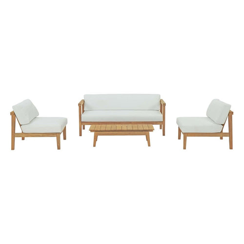 Bayport 4 Piece Armless Outdoor Patio Teak Set