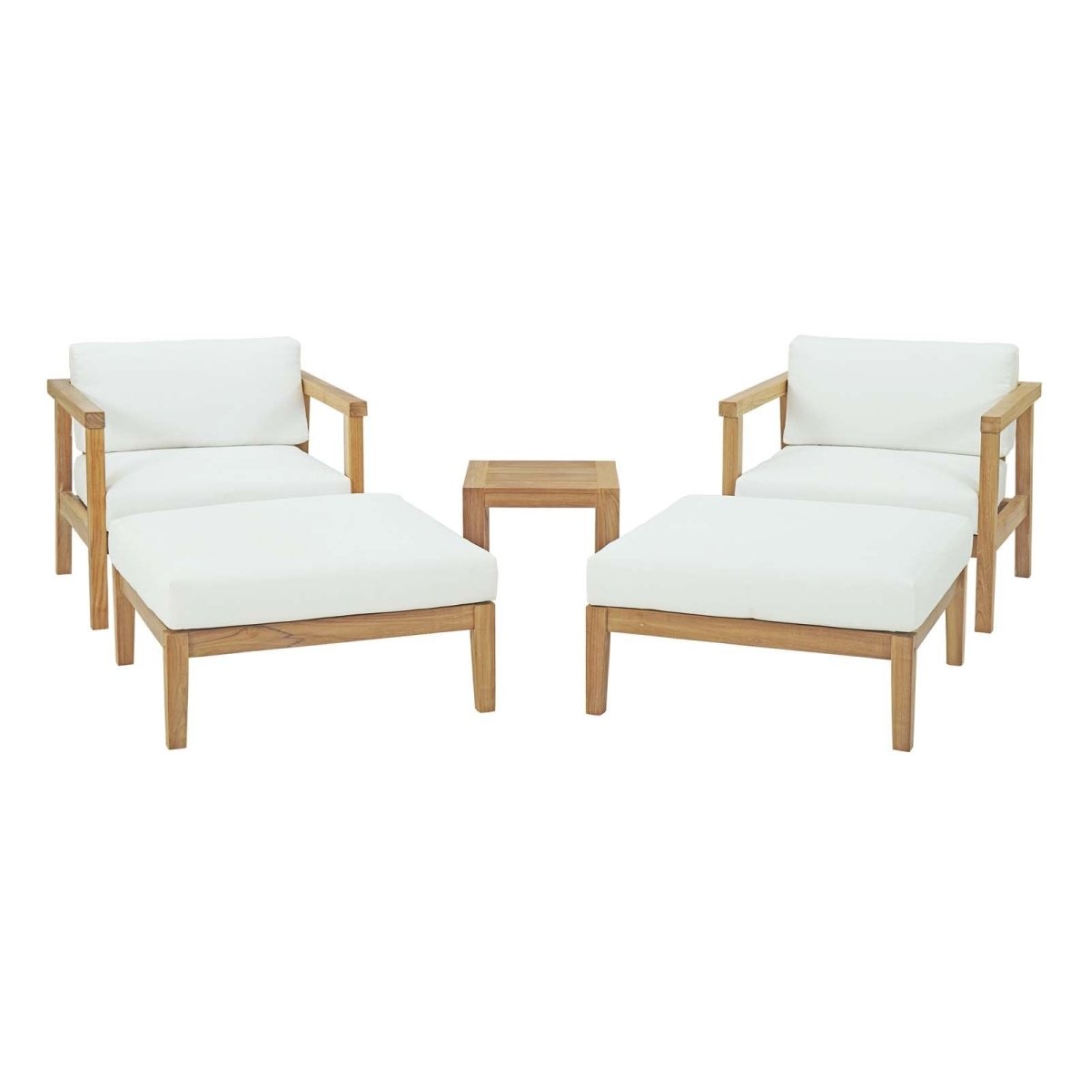 Bayport 5 Piece Outdoor Patio Teak Set - BUILDMYPLACE