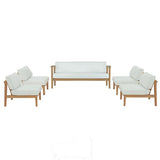 Bayport 5 Piece Outdoor Patio Teak Set - BUILDMYPLACE