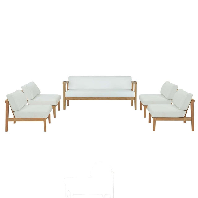Bayport 5 Piece Outdoor Patio Teak Set - BUILDMYPLACE