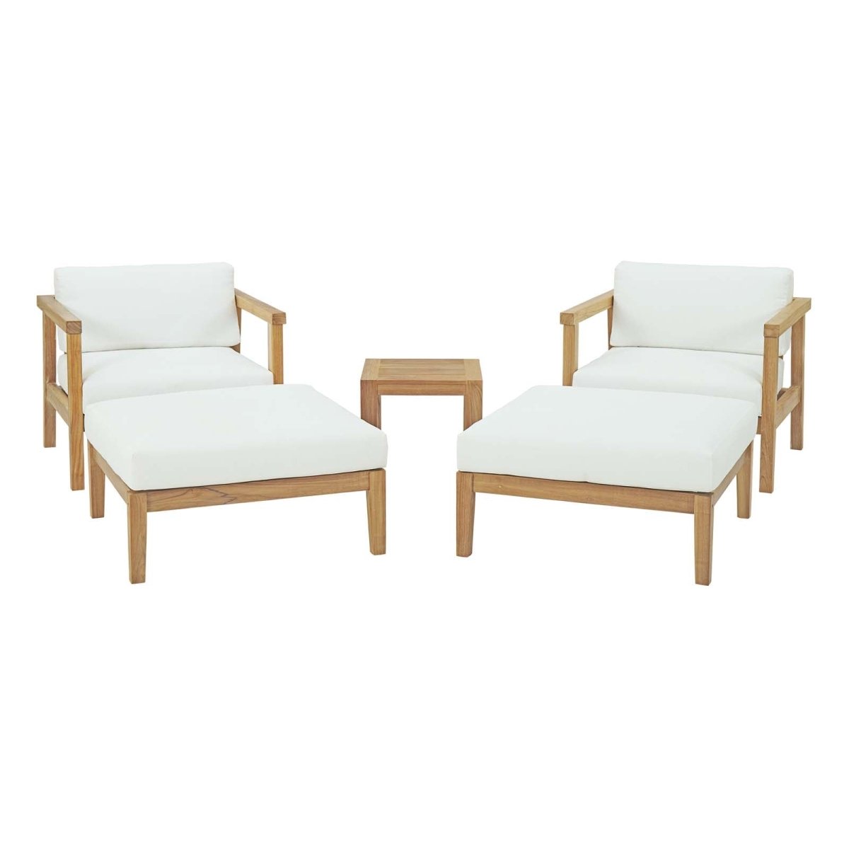 Bayport 5 Piece Outdoor Patio Teak Set - BUILDMYPLACE