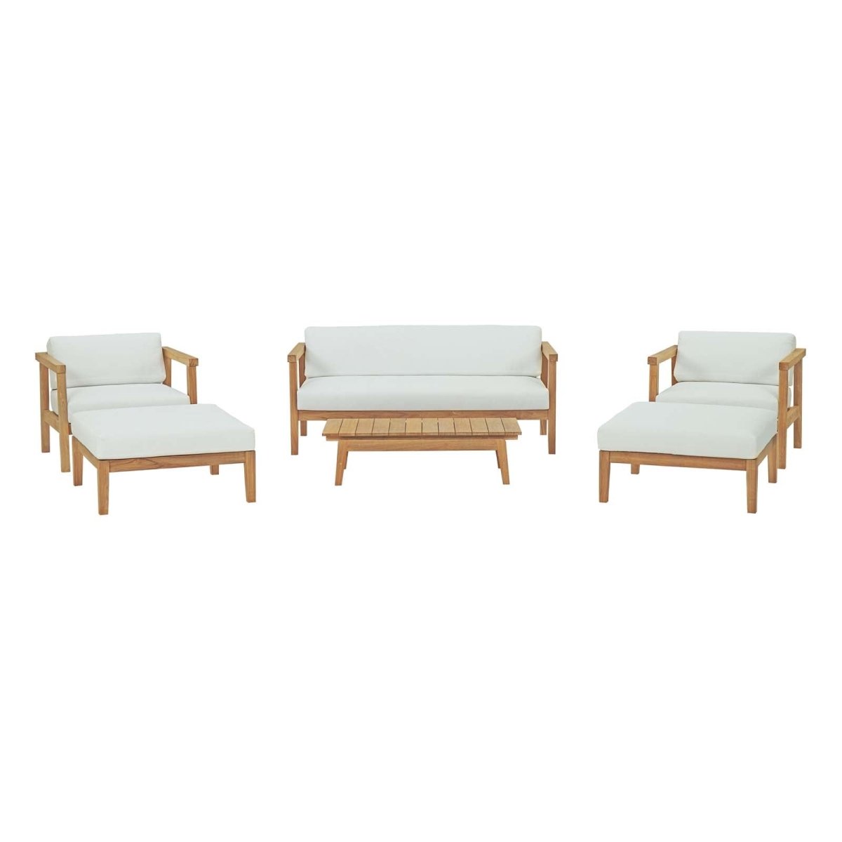 Bayport 6 Piece Outdoor Patio Teak Set - BUILDMYPLACE