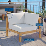 Bayport Outdoor Patio Teak Wood Corner Chair - BUILDMYPLACE