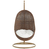 Bean Outdoor Patio Wood Swing Chair With Stand - BUILDMYPLACE