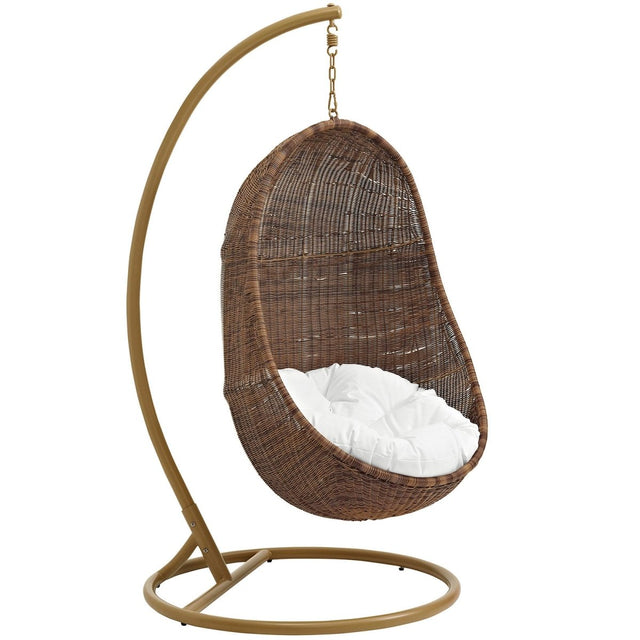 Bean Outdoor Patio Wood Swing Chair With Stand - BUILDMYPLACE