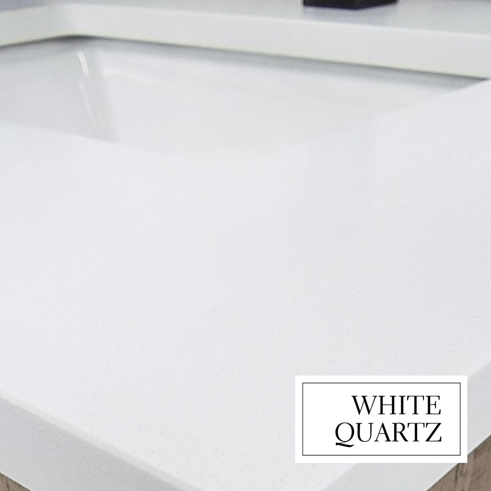 Jacques 72 in. Freestanding Bathroom Vanity with White Quartz Top, White Square Sink